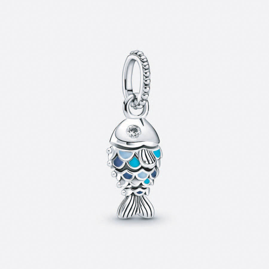 Pandora Blue Scales Fish Pendant Charm 799428C01