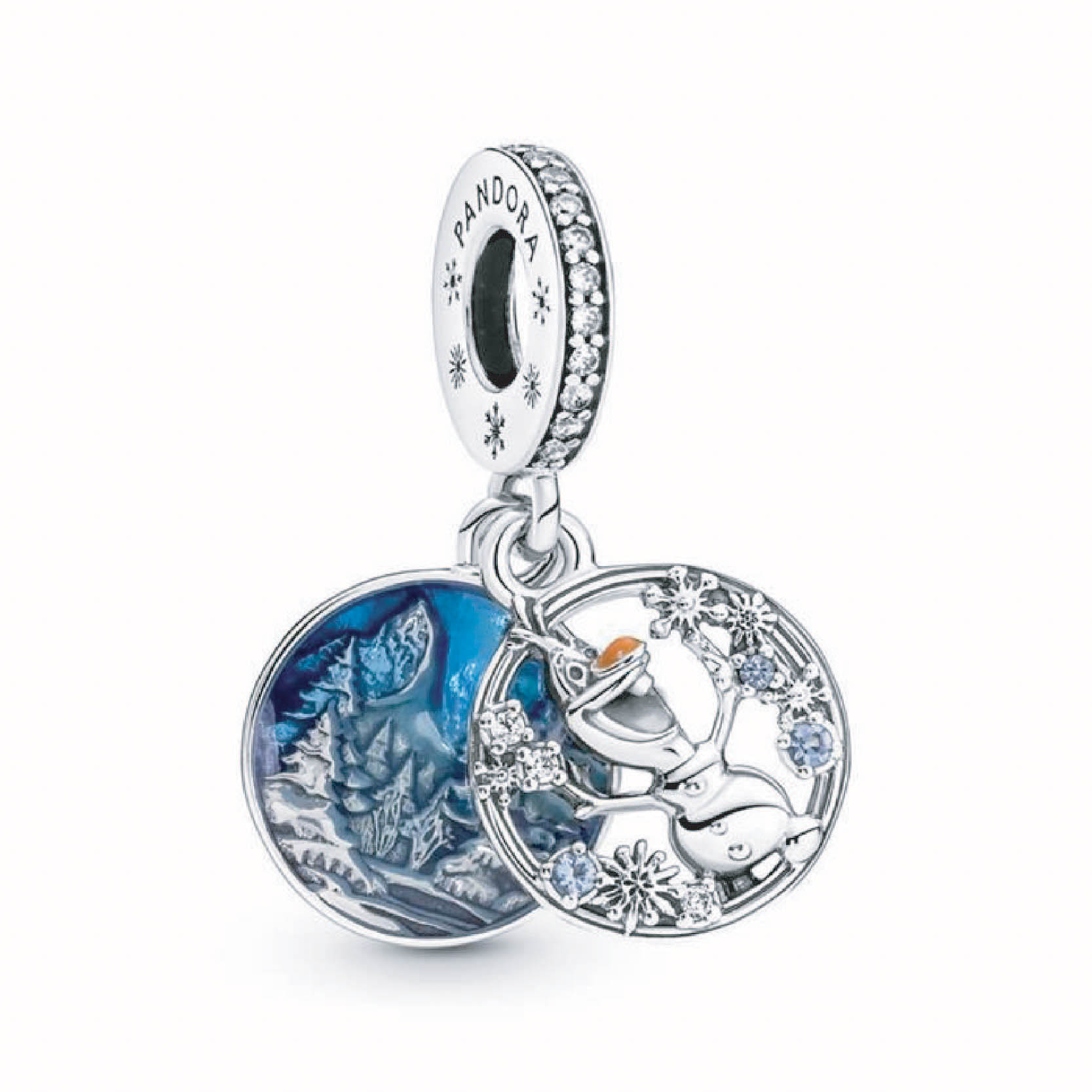 Pandora Disney Frozen Snow Olaf Double Dangle Charm 799638C01
