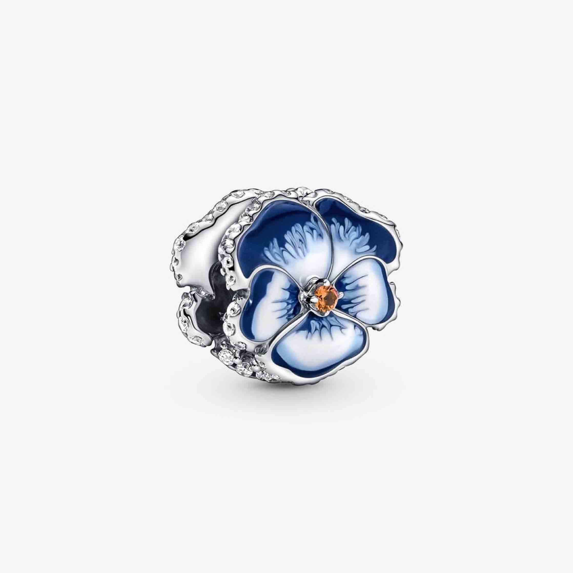 Pandora Blue Pansy Flower Charm 790777C02