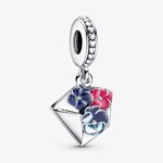 Pandora Pansy Flower Envelope Dangle Charm 790787C01