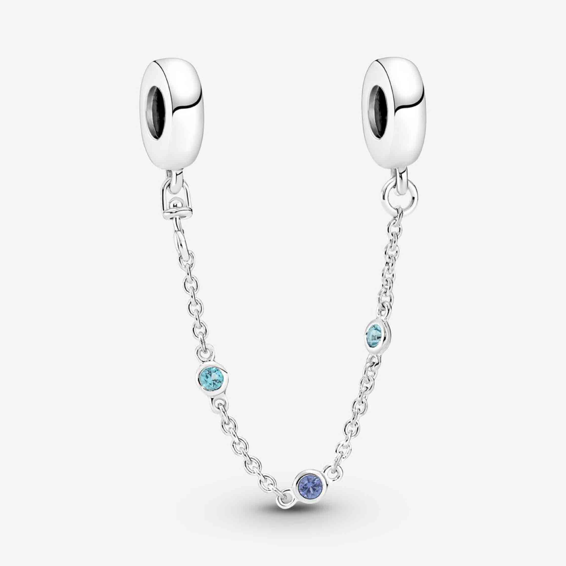 Pandora Triple Blue Stone Safety Chain 791688C01
