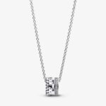 Pandora Signature Logo Pavé & Beads Pendant & Necklace 392311C01