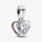 Pandora Puzzle Piece Hearts Splittable Friendship Dangle Charm 792239C01