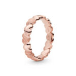 Pandora Matte Shine Hearts Ring, Rose ™ 187950-EI
