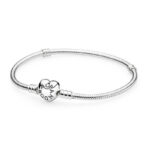 Pandora Moments Heart Clasp Snake Chain Bracelet 590719-EI