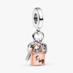 Pandora Two-Tone Triple Key, Padlock and Heart Dangle Charm 782506C01