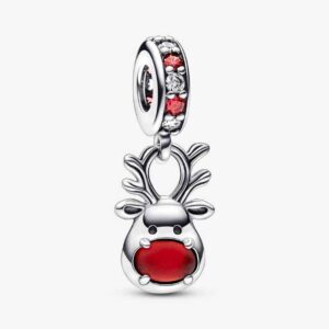 Pandora Red Nosed Reindeer Murano Dangle Charm 792330C01