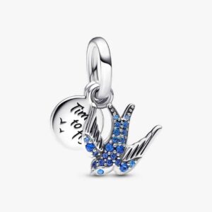 Pandora Shiny Double Swallow Dangle Charm 792570C01