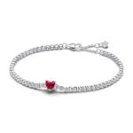 Pandora Red Sparkling Heart Tennis Bracelet 590041C02-18-EI