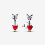 Pandora Arrow & Murano Glass Heart Stud Earrings 293668C01