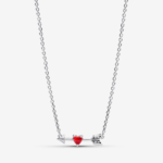 Pandora Arrow & Murano Glass Heart Necklace 393669C01