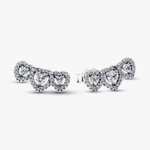 Halo Heart Trilogy Stud Earrings 294411C01