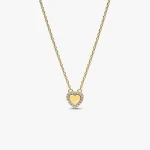 Engravable Heart Halo Collier Necklace 364364C01
