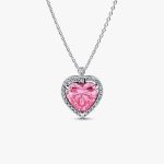 Pink Halo Heart Collier Necklace 394414C01