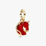 Red Fire Horse Murano Glass Dangle Charm 764431C01