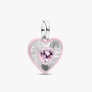 Radiating Pink Heart Medallion Charm 794409C01