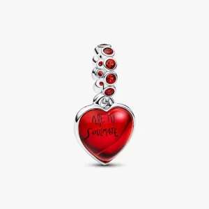 Red Murano Glass Heart Double Dangle Charm 794429C01