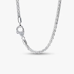 Pavé Clasp Foxtail Chain Charm Necklace 394463C01