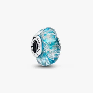Turquoise Murano Glass & Glitter Charm 794701C01