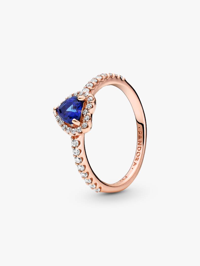 Sparkling Blue Elevated Heart Ring 188421C01