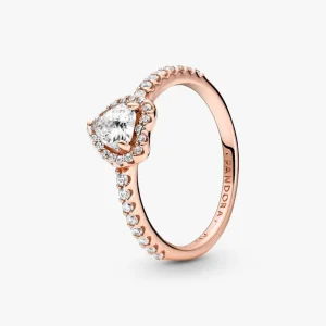 Sparkling Elevated Heart Ring 188421C02