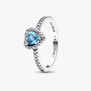 Elevated Light Blue Heart Ring 198421C10