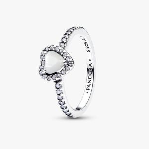 Elevated White Heart Ring 198421C11