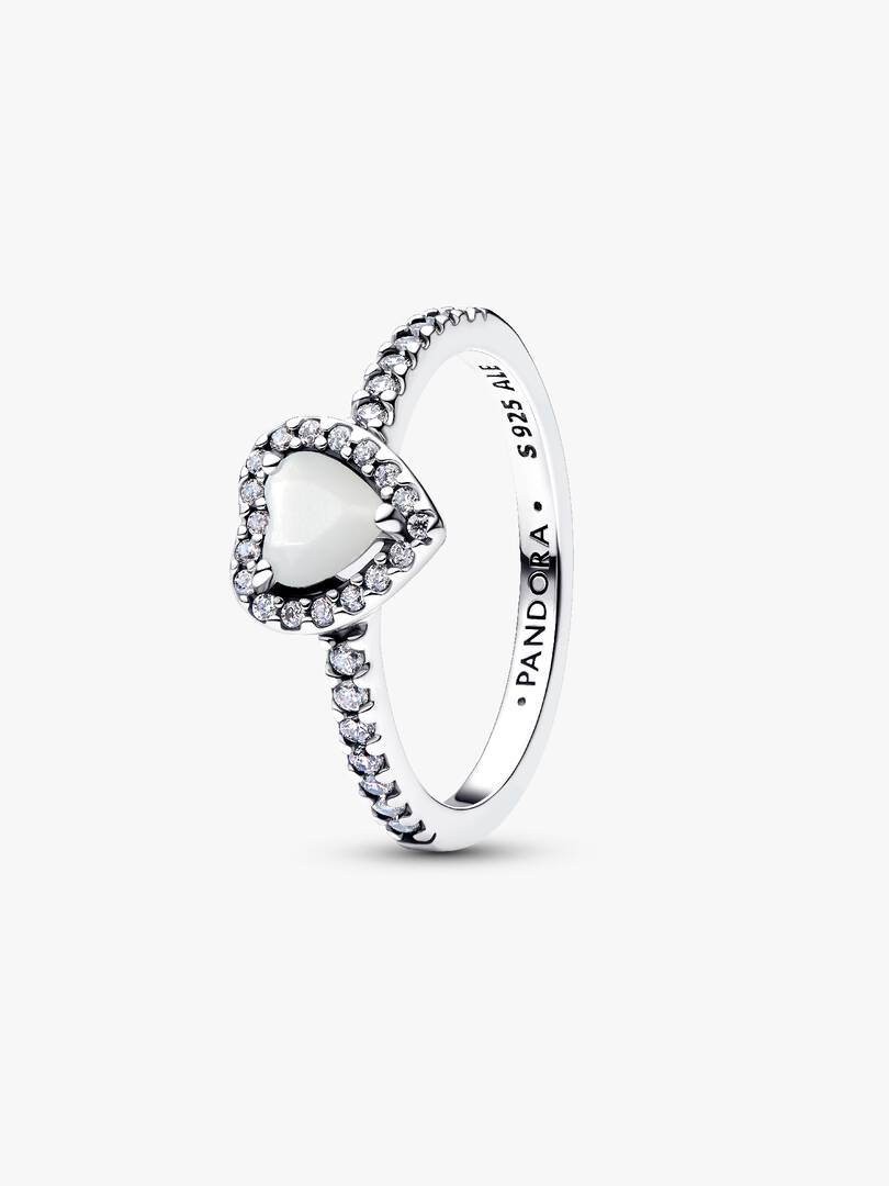 Elevated White Heart Ring 198421C11