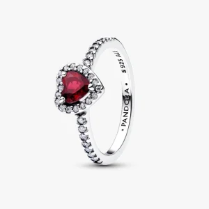 January Crystal Birthstone Elevated Rose Heart Ring 198421C13